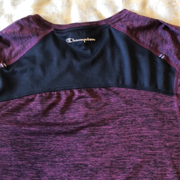 CHAMPION MENS LARGE TSHIRT - purple/black Running Yoga Casual Festival #104 - Picture 10 of 10
